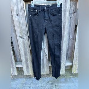 Rag & Bone Women High Rise Ankle Skinny Black Manson Jean Size 26